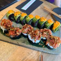 Futomate tartar + Green dragon roll at Desoriente - Poblenou in Barcelona