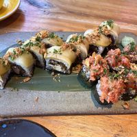 Foie gras and tartare rolls  at Desoriente - Poblenou in Barcelona