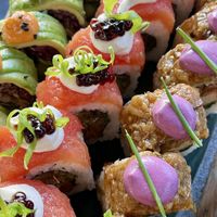 Set of vegan sushi options  at Desoriente - Poblenou in Barcelona