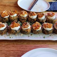 Futomaki con queso vegano y calabaza at Desoriente - Poblenou in Barcelona