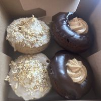 Oatmeal pie donuts and chocolate peanut butter donuts  at The Tria Prima Tea Company in Williamsport