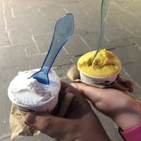 Coconut/lemon mix and mango  at Giallo Verde in Rhodes
