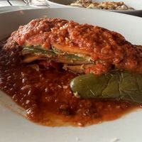 Vegan lasagna, side view   at The Veraisons Restaurant in Dundee
