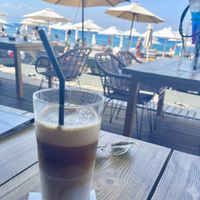 Frozen latte with soy milk  at Azul in Rhodes