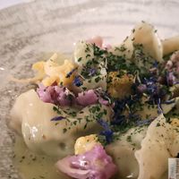 broccoli and soy ravioli, with a divine herb sauce at Brocoli in Lyon