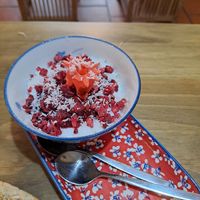 Opción de postre vegano at Kalpa Amodiño in Ribadeo