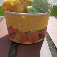 Mango, Waldmeister, Banane mit Meerblick at Südstrandwaffel in Wilhelmshaven