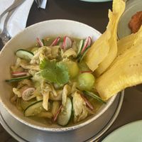 Melon and oyster mushroom ‘ceviche'  at Puerta in Buenos Aires