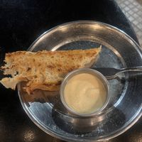 Bread and hummus  at Puerta in Buenos Aires