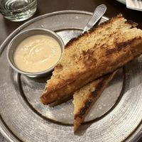 Complementary bread with hummus dip  at Puerta in Buenos Aires