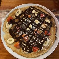 strawberry, banana, “nutella” (substituted for homemade vegan dark chocolate sauce)  at The Strawberry Field in Kenmare