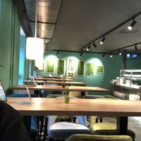 high tables to stand and sit  at 7030 Restaurant in Winterthur