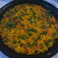 Vegetarian Paella at Ô Playa in Agadir