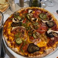 Vegetarian pizza sans mozzarella  at Ô Playa in Agadir