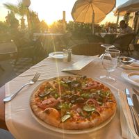 Vegan pizza 70 dirham , around $7  at Ô Playa in Agadir