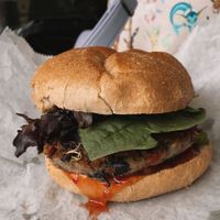 black bean burger without cheese   at That One Spot Burger in Ocoee