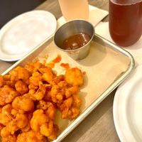 Fried cauliflower with vegan sauce   at Somewhere in Rehoboth Beach