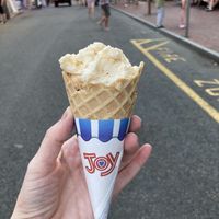 Small vegan vanilla bean a few bites in    at Lewis Brothers Homemade Ice Cream in Provincetown