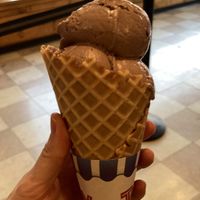 Choc raspberry! Delish  at Lewis Brothers Homemade Ice Cream in Provincetown