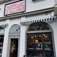 Front of ice cream parlor  at Crooked Lake Ice Cream Company in Hammondsport
