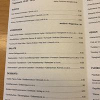 menu  at Gelbes Krokodil in Linz