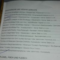 Vegetarian & vegan menu, * is vegan at Gelbes Krokodil in Linz