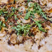 Pizza with Fennel-Sausage at Vegan Pizza Bar in The Hague