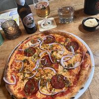 Salami style pizza (vegan)  at Vegan Pizza Bar in The Hague