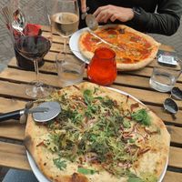 The carbonara pizza  at Vegan Pizza Bar in The Hague