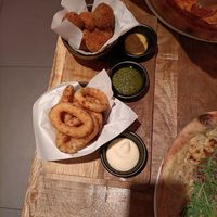 Onion Rings and Bitterballen at Vegan Pizza Bar in The Hague