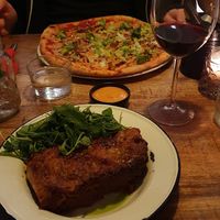 Classic lasagna and Big Flat Mac Pizza at Vegan Pizza Bar in The Hague