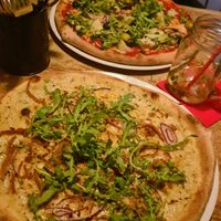 Carbonara pizza + artichoke pizza at Vegan Pizza Bar in The Hague
