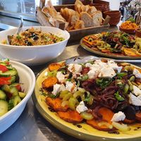 Amazing vegetarian vegan buffet, with healthy and local ingredients. at Leefgoed in Rosmalen