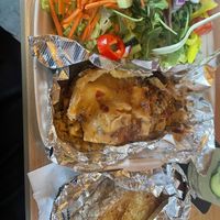 Lasagna came with big salad and bread   at CoKiea's Kitchen in Portland