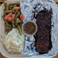 meatloaf with green beans and mashed potatoes at CoKiea's Kitchen in Portland
