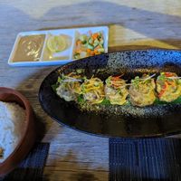 Fried stuffed tofu ( amazing dish)   at Green Earth in Dubai