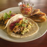 vegan taco breakfast. at Finca Bavaria in Uvita