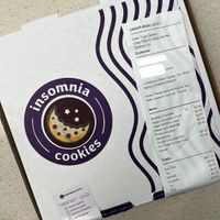 Warm and fresh cookies delivered to my doorstep! From Insomnia Cookies 🍪   at Insomnia Cookies in Dayton