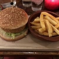 Avocado burger and fries   at Tortillas in Eindhoven