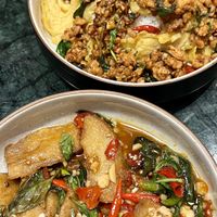 Both dishes   at Baanying's Plant-Based Ying's Garden  in Bangkok