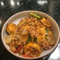 omelette with tofu  at Baanying's Plant-Based Ying's Garden  in Bangkok