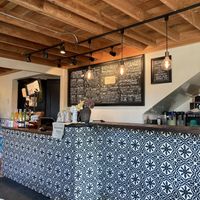 Cute decor, lots of outdoor seating too  at Rocket Taco in Freeland