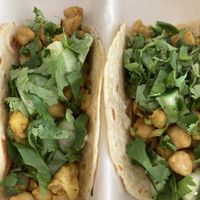 I love all the freshly chopped herbs and lime, everything tastes really fresh.   at Rocket Taco in Freeland