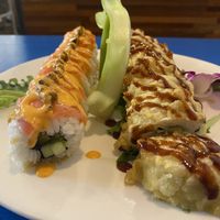 Red dragon on left and seattle tempura on right   at The Sushi Samurai - Queen Anne in Seattle