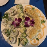 Left to right: California roll, green goddess, salmon cruncy roll   at The Sushi Samurai - Queen Anne in Seattle