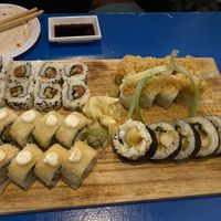 Spicy tuna, salmon, crunchy shrimp, curry rolls  at The Sushi Samurai - Queen Anne in Seattle