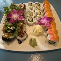 (Left to right) Curry roll, Orion, Bliss, Red Dragon  at The Sushi Samurai - Queen Anne in Seattle