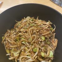 Udon noodles with edamame and teriyaki sauce   at Wok to Walk in Sofia