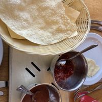 Poppadoms with homemade vegan dips  at Sitar Indian Restaurant in Dundalk