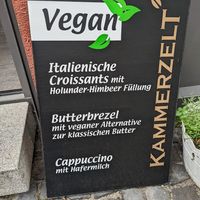 Vegan options clearly marked at Coffee & Panini in Ulm